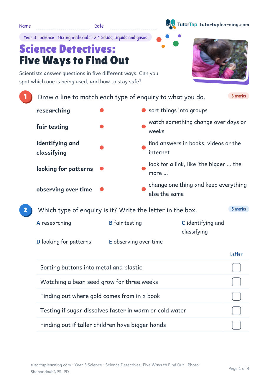 First page of Science Detectives: Five Ways to Find Out