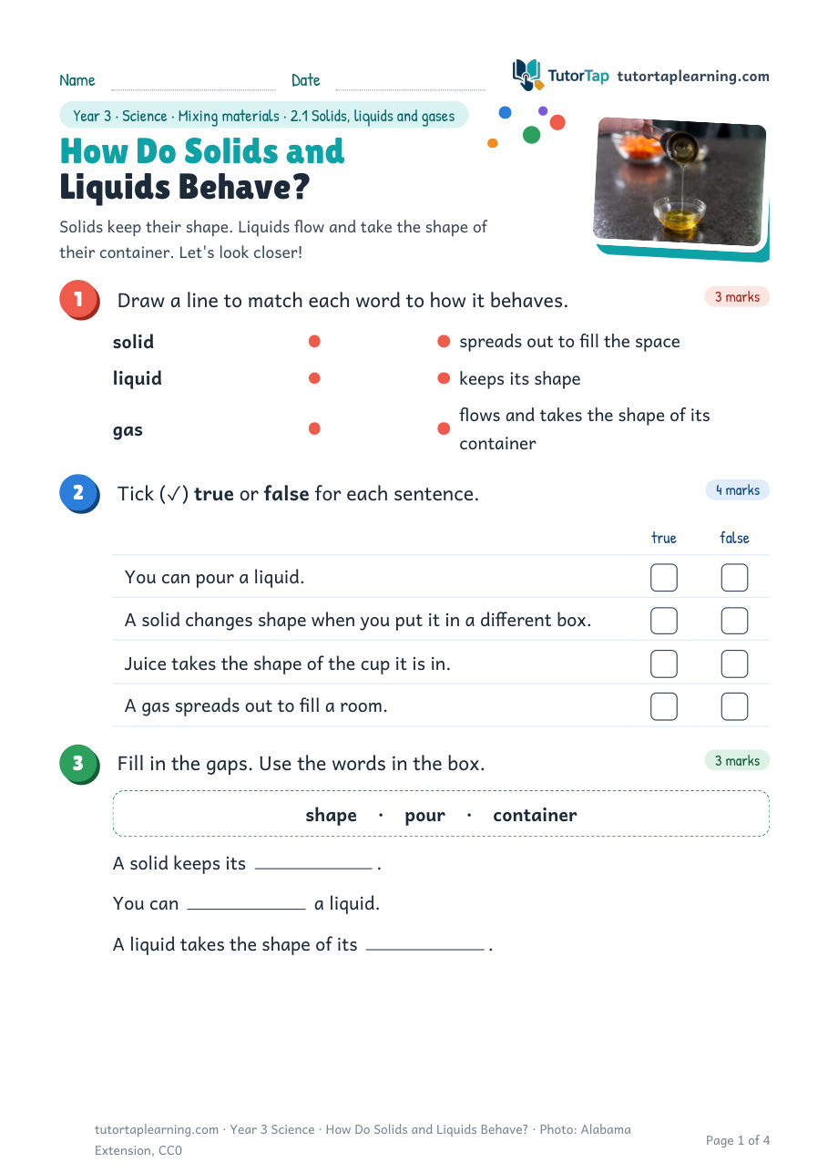 First page of How Do Solids and Liquids Behave?