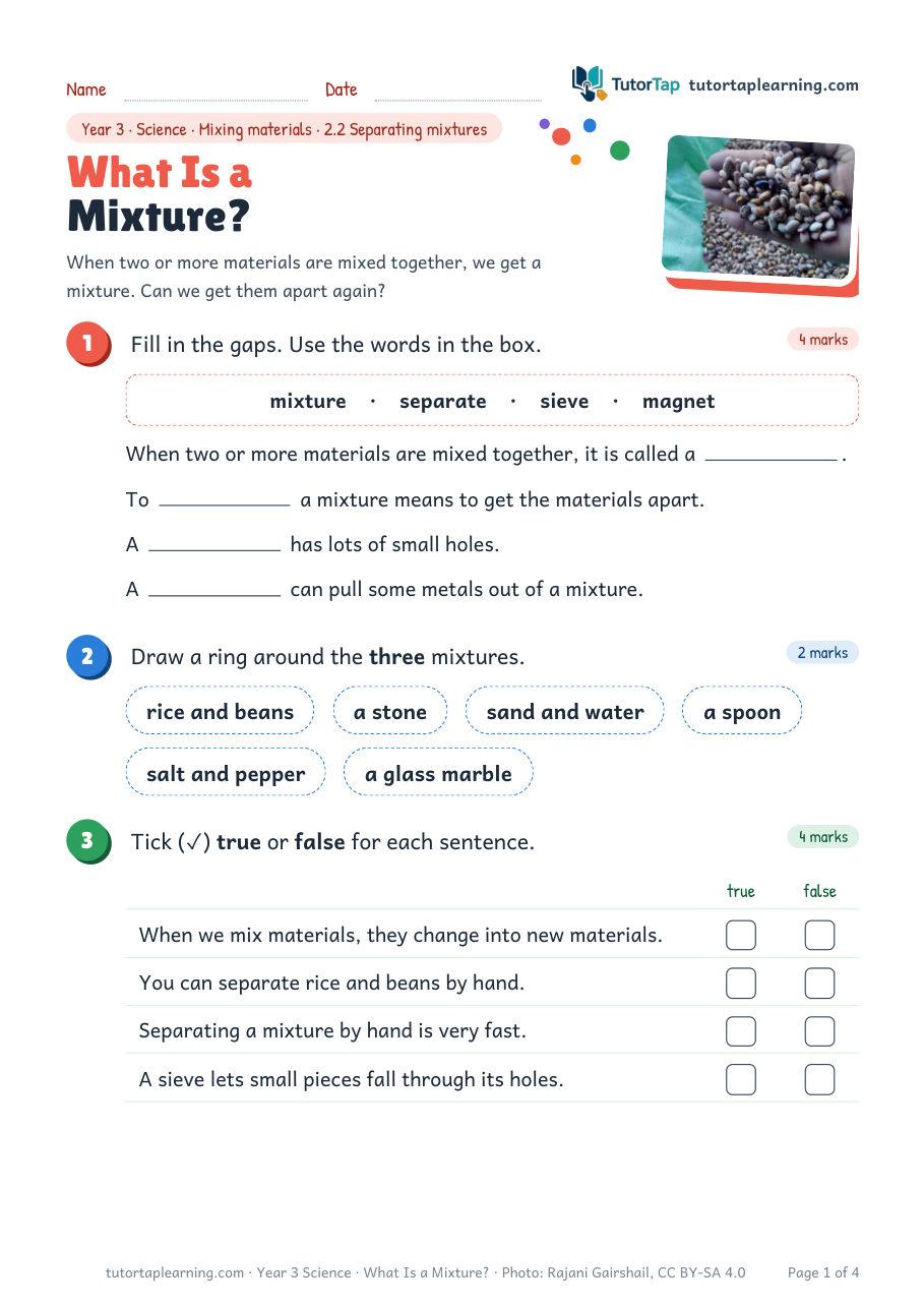 First page of What Is a Mixture?