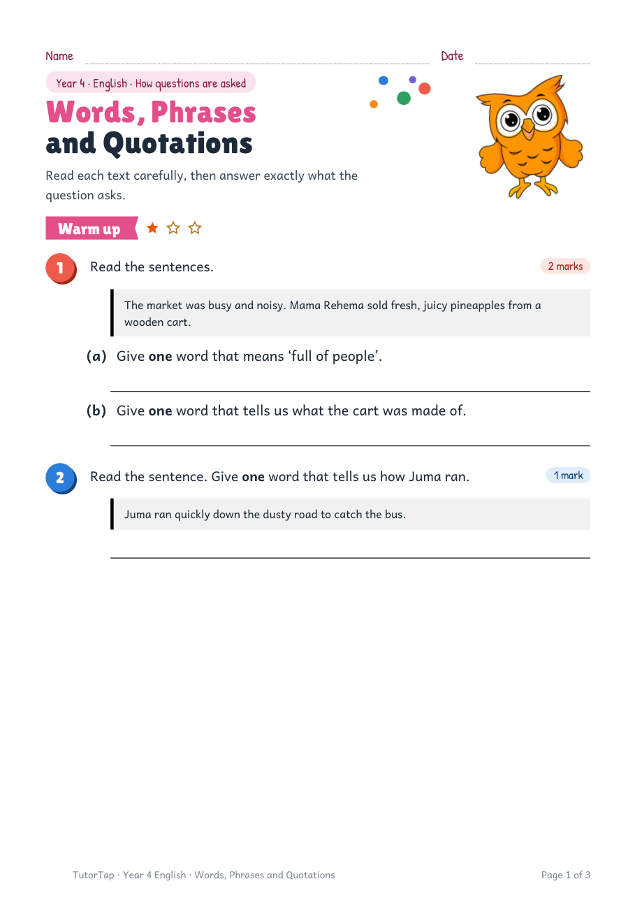 First page of Words, Phrases and Quotations